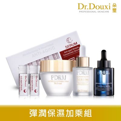 Dr.Douxi朵璽 Dr.Douxi 朵璽 彈潤保濕加乘組(凍齡熬夜緊顏彈潤安瓶 1.7ml (7支/盒)+PDRN外泌體水光精華 30ml+PDRN外泌體水光雲朵霜 50ml+檜木油30ml)