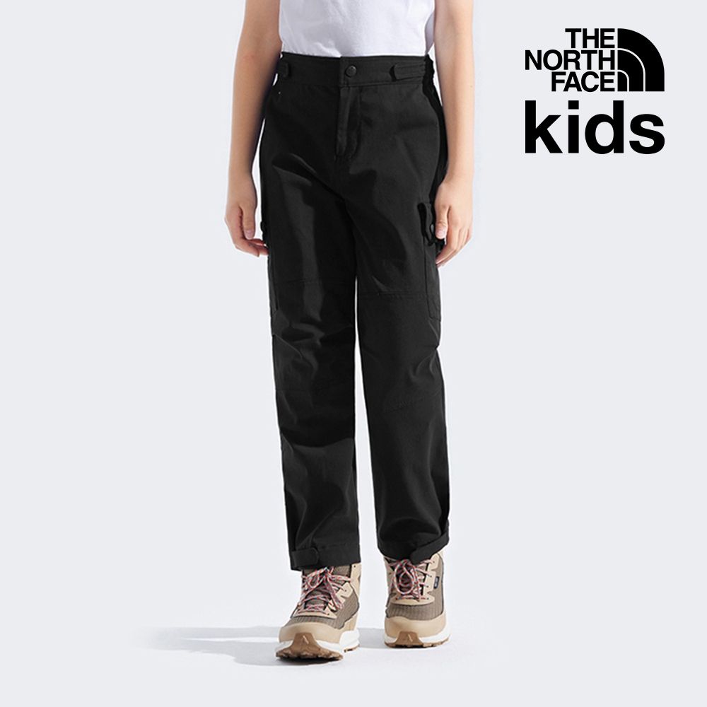 【The North Face 官方旗艦】 北面兒童黑色M66DWR防潑水休閒長褲｜8DU4JK3