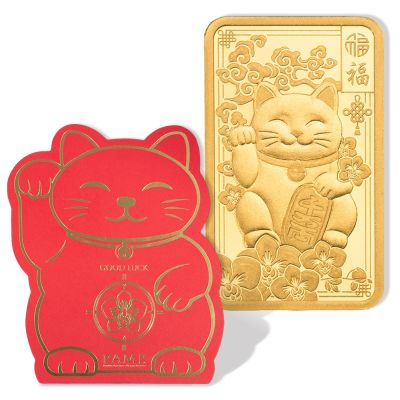 【童樂繪金飾】瑞士PAMP 招財貓2.5g 黃金條塊 2.5公克 國際LBMA認證