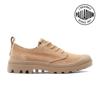 PALLADIUM PAMPA OX SKIN低筒麂皮休閒鞋-男鞋/女鞋-淺棕