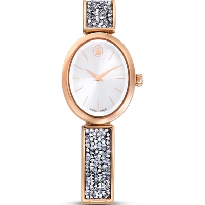 SWAROVSKI 施華洛世奇 Crystal Rock Oval 優雅時尚手錶-白/29x26mm(5656851)