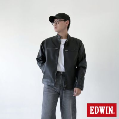 EDWIN 男裝 AI皮外套-黑色