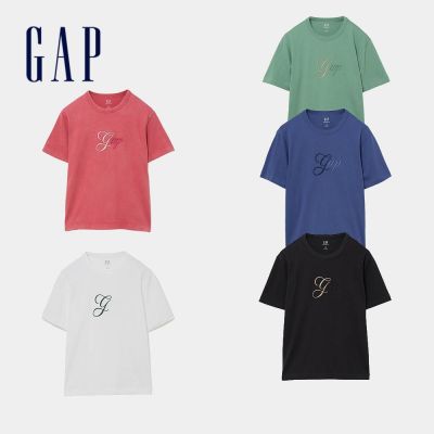 【GAP】重磅 Gap Logo T恤-灰霧藍/褪紅色/清新白/黑色(895178)