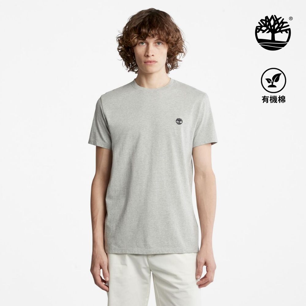Timberland官方旗艦 男款灰色休閒短袖T恤|A2EKJ052