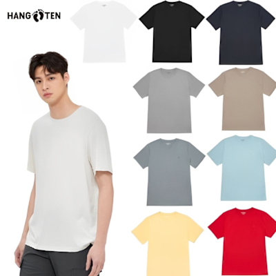 Hang Ten-男裝-基本款純棉圓領腳丫短袖T恤-多款選