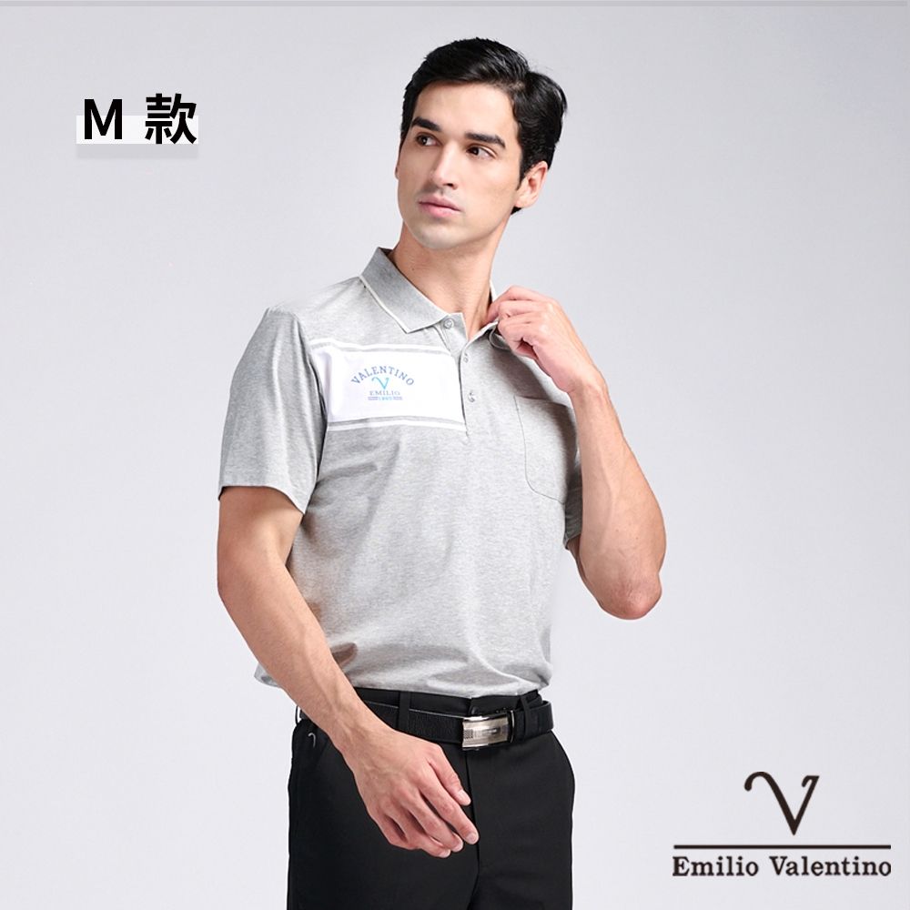 Emilio Valentino 范倫鐵諾 男女款 短袖POLO衫 商務休閒 男 女上衣 吸濕排汗 涼爽透氣 口袋 MIT(多款選) (M 款(莫代爾))