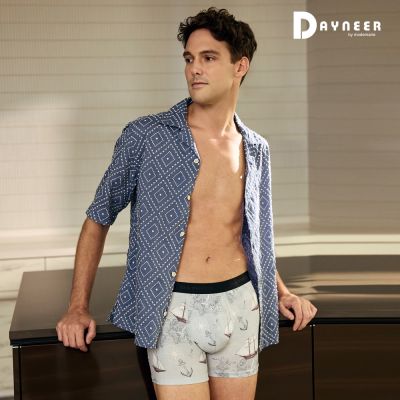 DAYNEER 印花貼身四角男內褲 M-XXL(風帆灰)