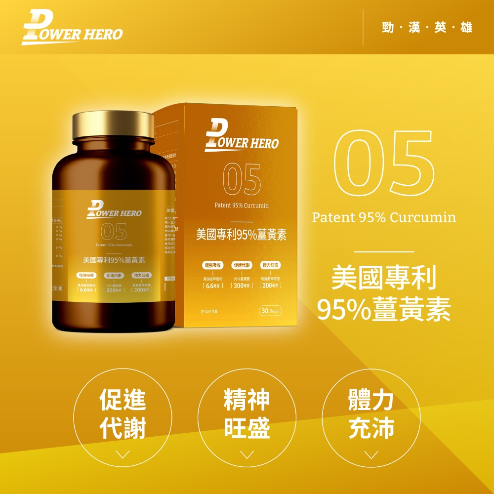 HERO勁漢英雄美國 HEROD HERO05Patent  Curcumin美國專利薑05Patent 95% Curcumin内容量產地食用保存方有效日期美國專利95%薑黃素吸收促進謝精力旺盛增強吸收 代 「精力旺盛黑胡椒95%黃素朝鮮薊萃取物95% 6.6300[6.6[300 [200:每份含量[200毫克]30 Days05Patent 95% Curcumin美國專利95%薑黃素促進精神代謝旺盛體力充沛