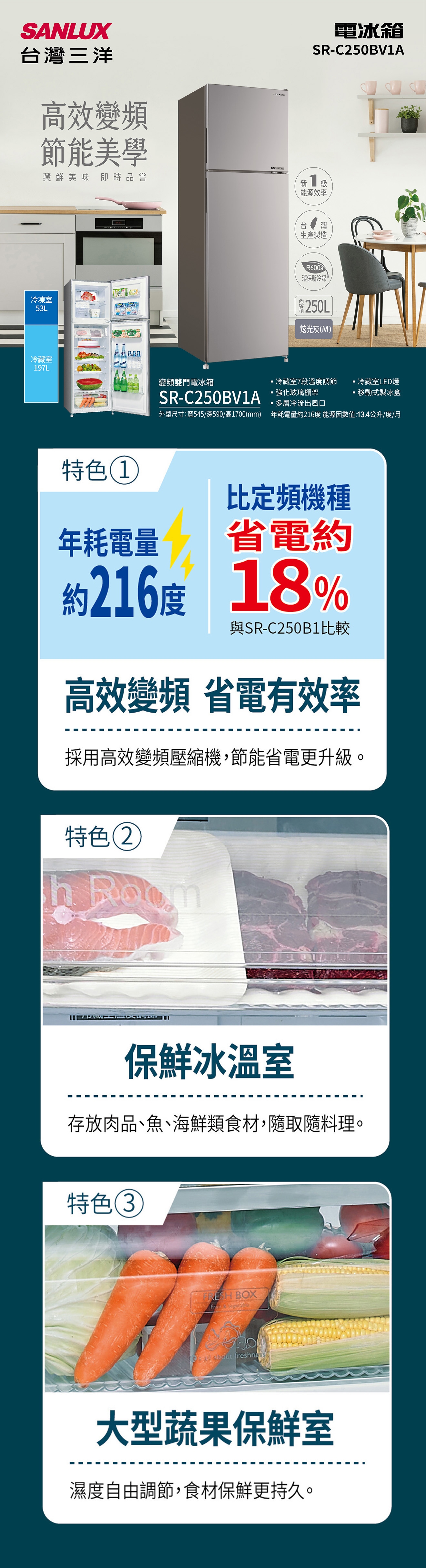 SANLUX台灣三洋 SR-C250BV1A - 詳情7