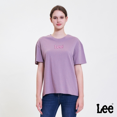 Lee 女款 小LOGO短袖圓領T 莓紫