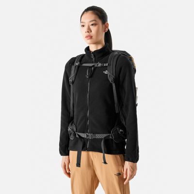 The North Face 官方旗艦 北面女款黑色舒適保暖立領抓絨外套｜83OLJK3