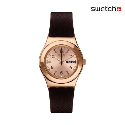 Swatch BROWNEE 金屬手錶/女錶/瑞士製造 YLG701 (33mm)