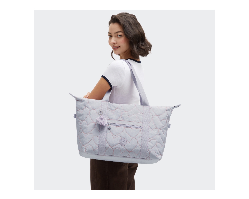 Kipling 愛心粉紫拉桿旅行袋-ART M | 斜/肩背包| Yahoo購物中心
