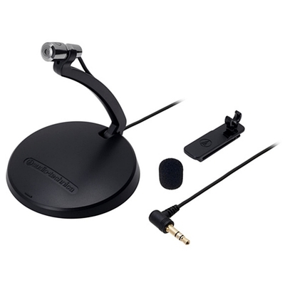 audio-technica 鐵三角 日本Audio-Technica鐵三角MONO單聲道麥克風AT9931PC(附泡棉防風罩,可站立或夾在領口)座式和領夾式兩用