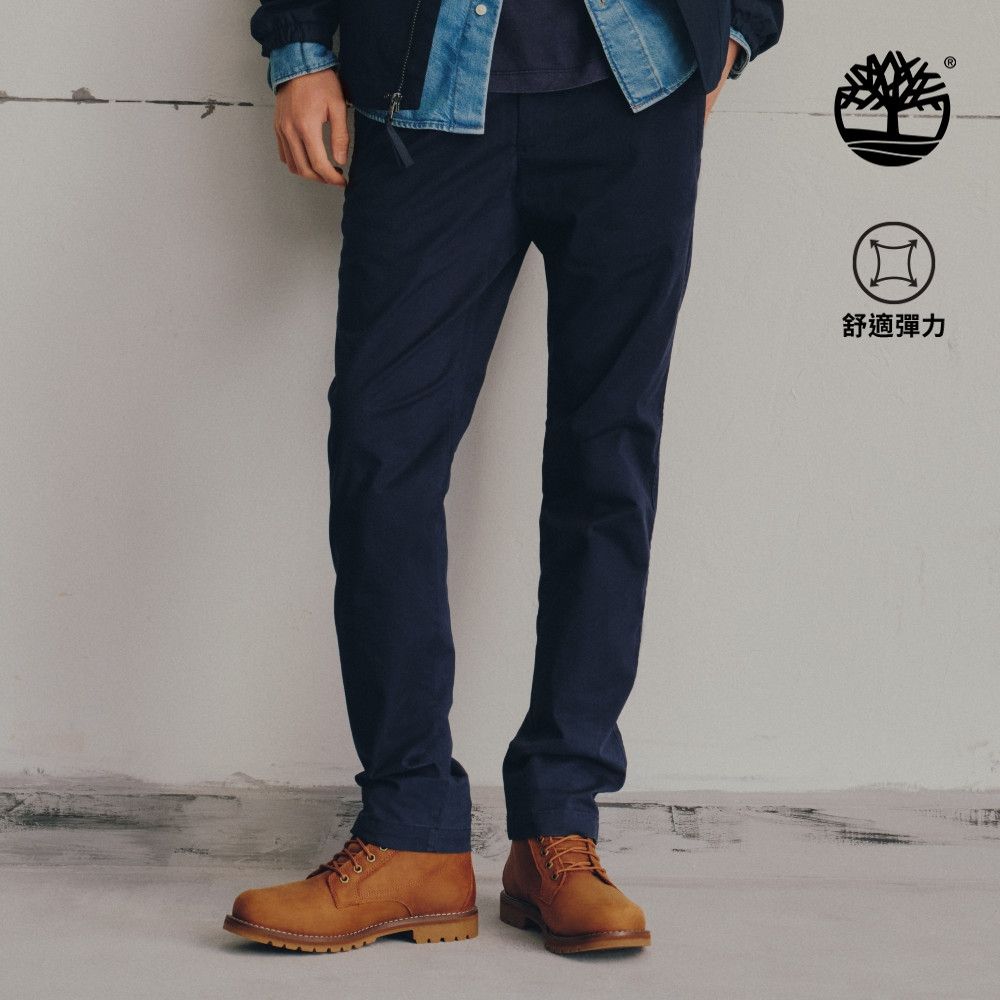 Timberland官方旗艦 男款深寶石藍合身卡其長褲|A6C1V433