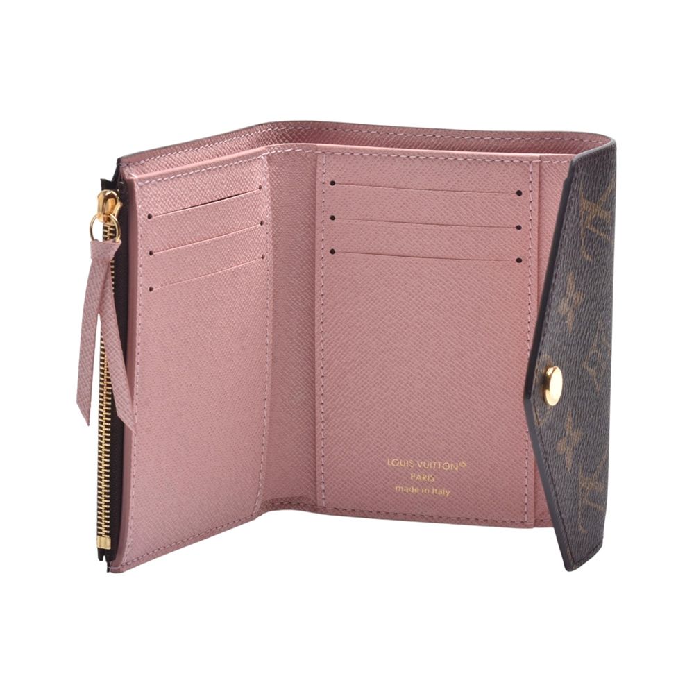 LV Louis Vuitton路易威登M62360 Victorine系列經典Monogram原花三折暗