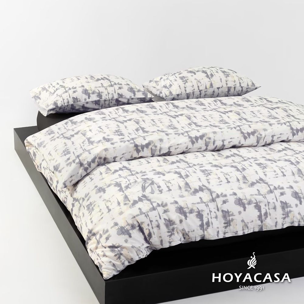 HOYACASA 100%精梳純棉兩用被床包組-多款任選(單人/雙人/加大均一價) (暮霧流沙)