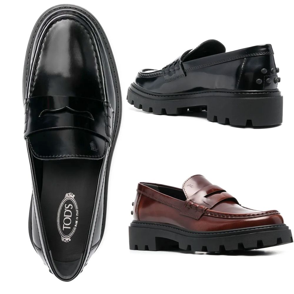 TOD S 漆皮小牛皮厚底樂褔鞋-2色可選 (黑色)