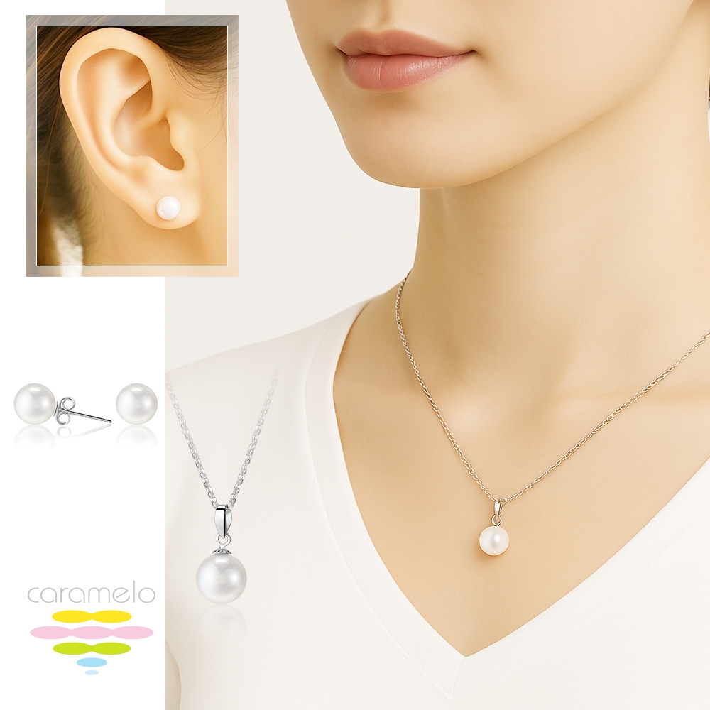 彩糖鑽工坊珍珠項鍊&珍珠耳環淡水珍珠簡愛套組6mm 系列| 其他珠寶品牌| Yahoo購物中心