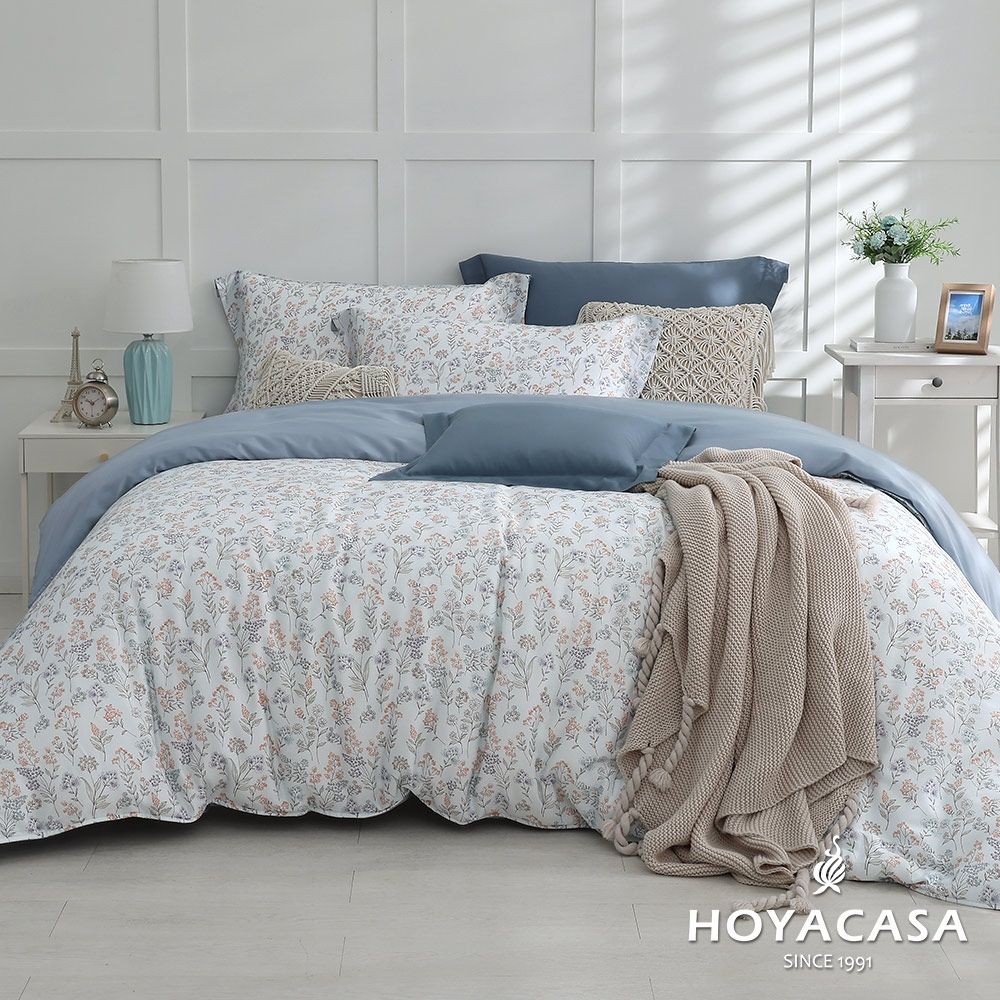 HOYACASA 60支抗菌天絲兩用被床包組(雙人/加大)-多款任選 (初露拾光)