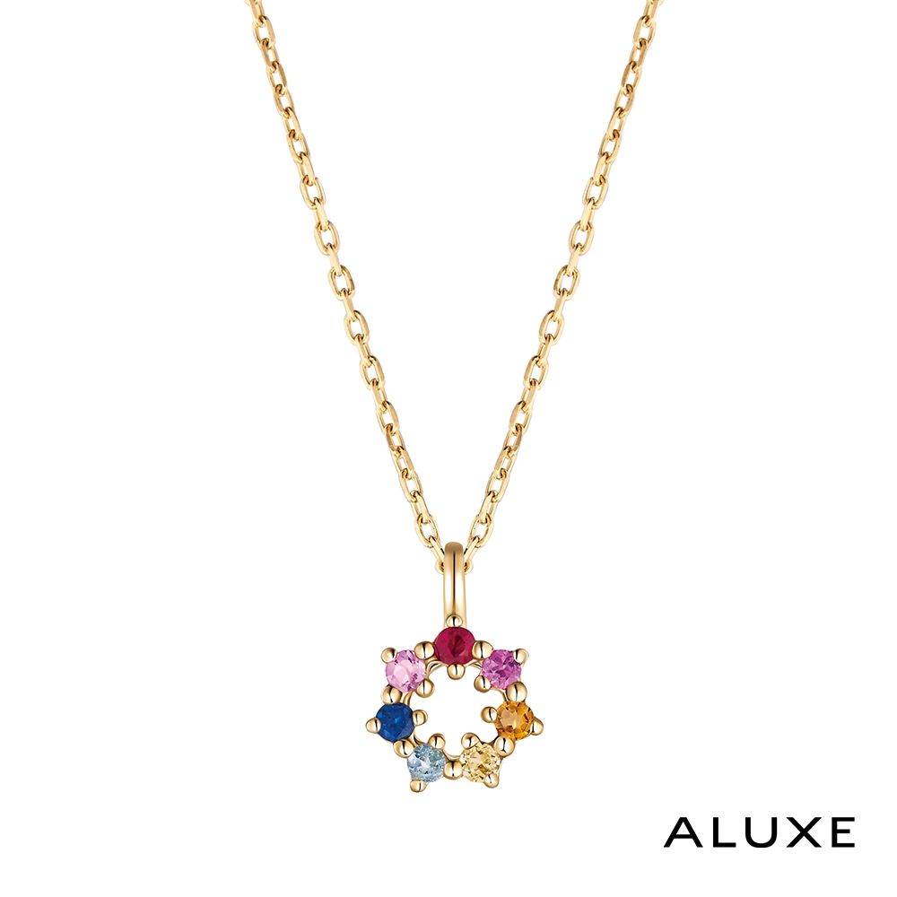 ALUXE 亞立詩 10K金 寶石項鍊 繽紛彩色 NN1127