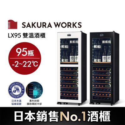 (預購)Sakura Works LX95 -2℃ 雙溫酒櫃 黑/白