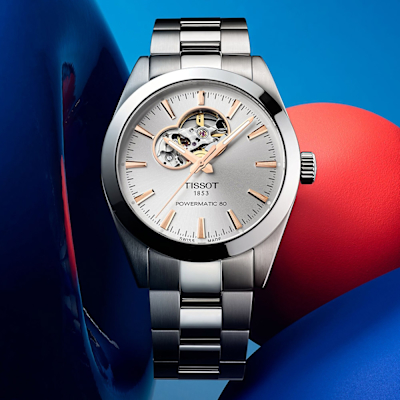 TISSOT 80小時開芯鏤空機械手錶
