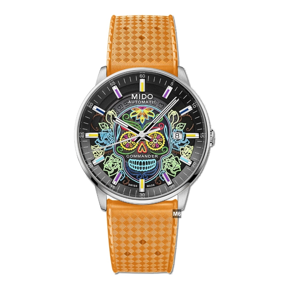 文玩堂（满天星四棱收藏级）45mm MIDO 美度官方授權Commander Gradient Catrines 墨西哥亡靈節特別版腕