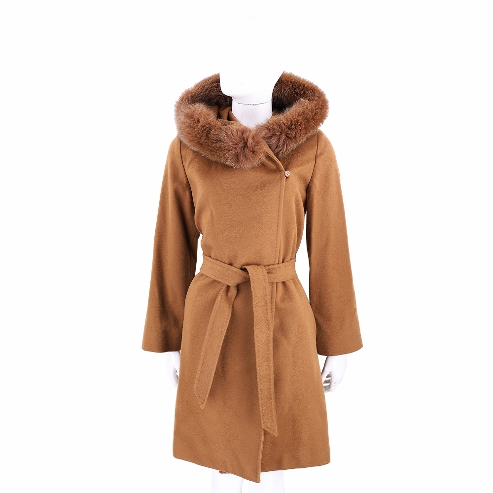 Max Mara MANGO GESSY 狐狸毛領羊毛大衣-多款可選 (純羊毛-咖棕)