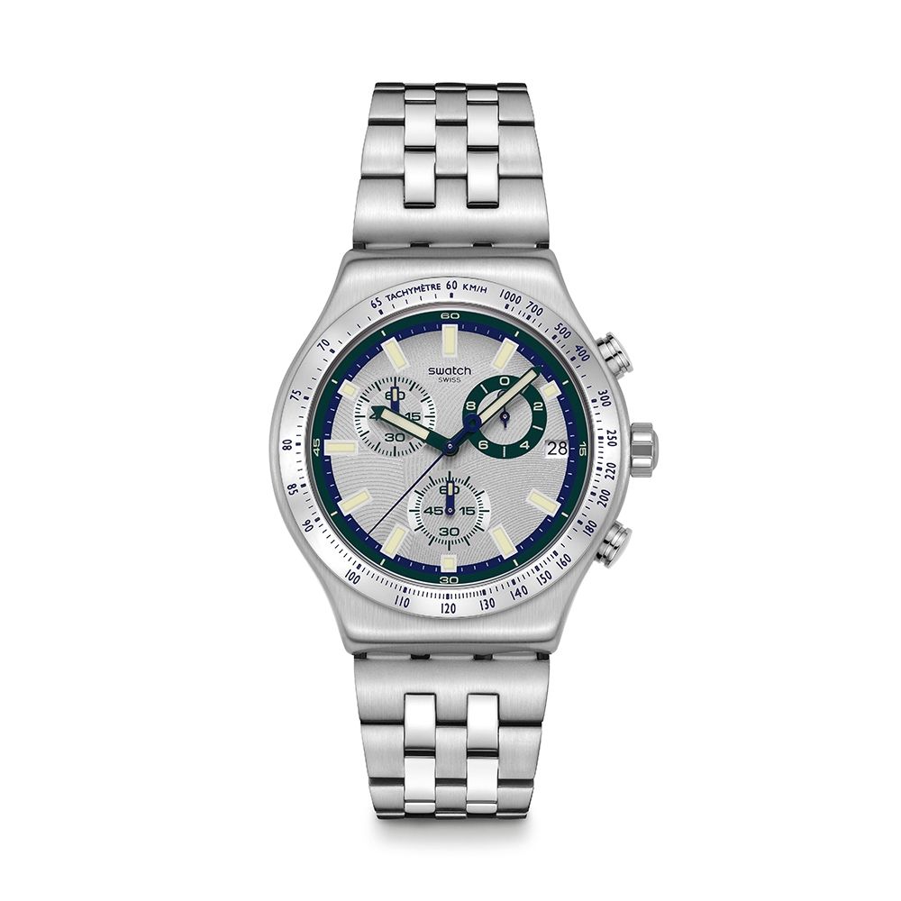 Swatch MIDNIGHT IN THE MIRROR 金屬手錶/男錶/女錶/瑞士製造 YVS539G (43mm)