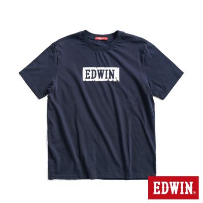 EDWIN 男裝 工業風格LOGO經典短袖T恤-丈青色