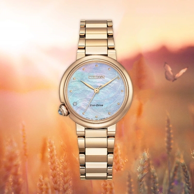 CITIZEN 星辰 L系列 秋川之美 光動能大三針女錶 生日慶盛典 送禮首選 EM0919-85Y