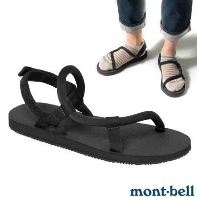 【mont-bell】 Lock-On Sandals 自動調校織帶涼鞋.拖鞋/防滑鞋床.後跟可調.橡膠鞋底/1129714 BK 黑