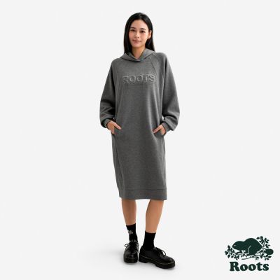 Roots女裝- FUTURE SCRIPT 連帽洋裝-灰色
