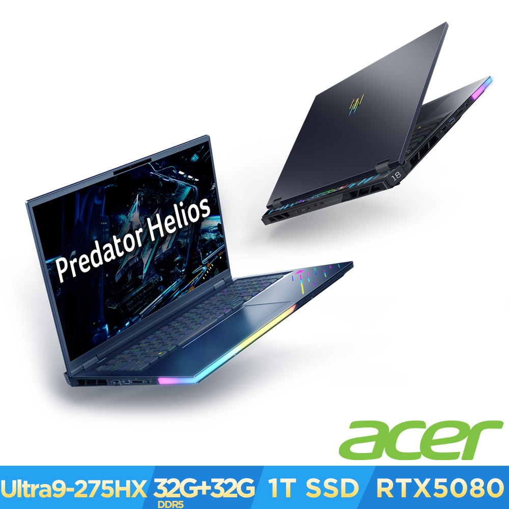 Acer 宏碁Helios 18 AI PH18-73-97HJ 18吋電競筆電(CU9-275HX/32+32GB