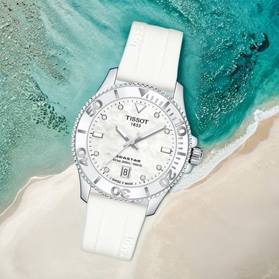 TISSOT 天梭 官方授權 Seastar 1000 海洋之星300米潛水鑽石女錶 周年慶獻禮 送禮推薦-36mm T1202101711600