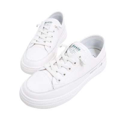 Robinlo 輕柔舒適感全真皮小白鞋休閒鞋 HANKS 白/黑