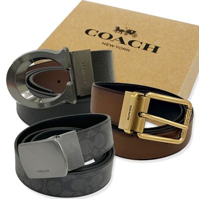 COACH 男款寬版皮帶禮盒(多款供選)