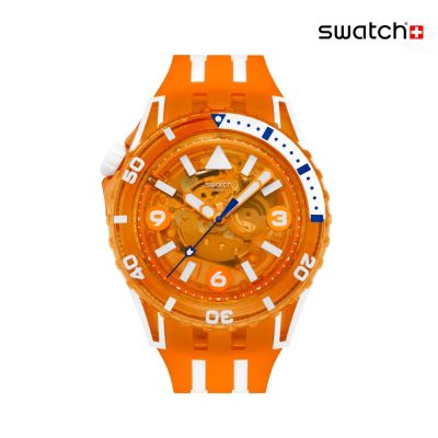 Swatch SCUBAQUA 陽光橘 PACIFIC SEA NETTLE SSCU09O100 (44mm)