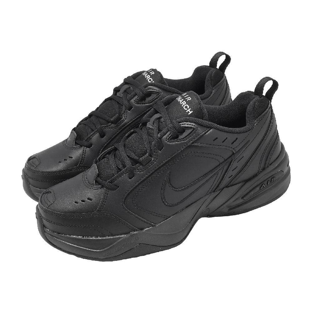 Nike 休閒鞋 Air Monarch IV 男鞋 黑 全黑 老爹鞋 皮革 厚底 復古 415445-001