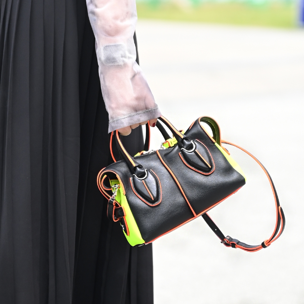 TOD'S D-STYLING MINI 系列撞色牛皮兩用包(黑/螢光邊) | 歐系