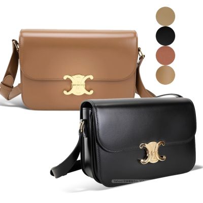 CELINE 賽琳 Triomphe 經典22CM 黃銅凱旋門小牛皮肩背包-多色可選