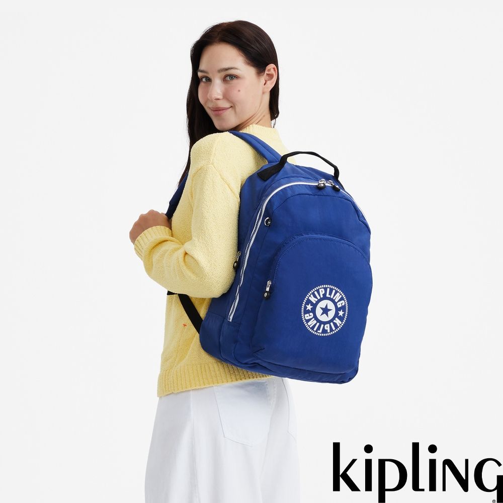 Kipling (網路獨家款)熾熱藍簡約後背包-CURTIS XL