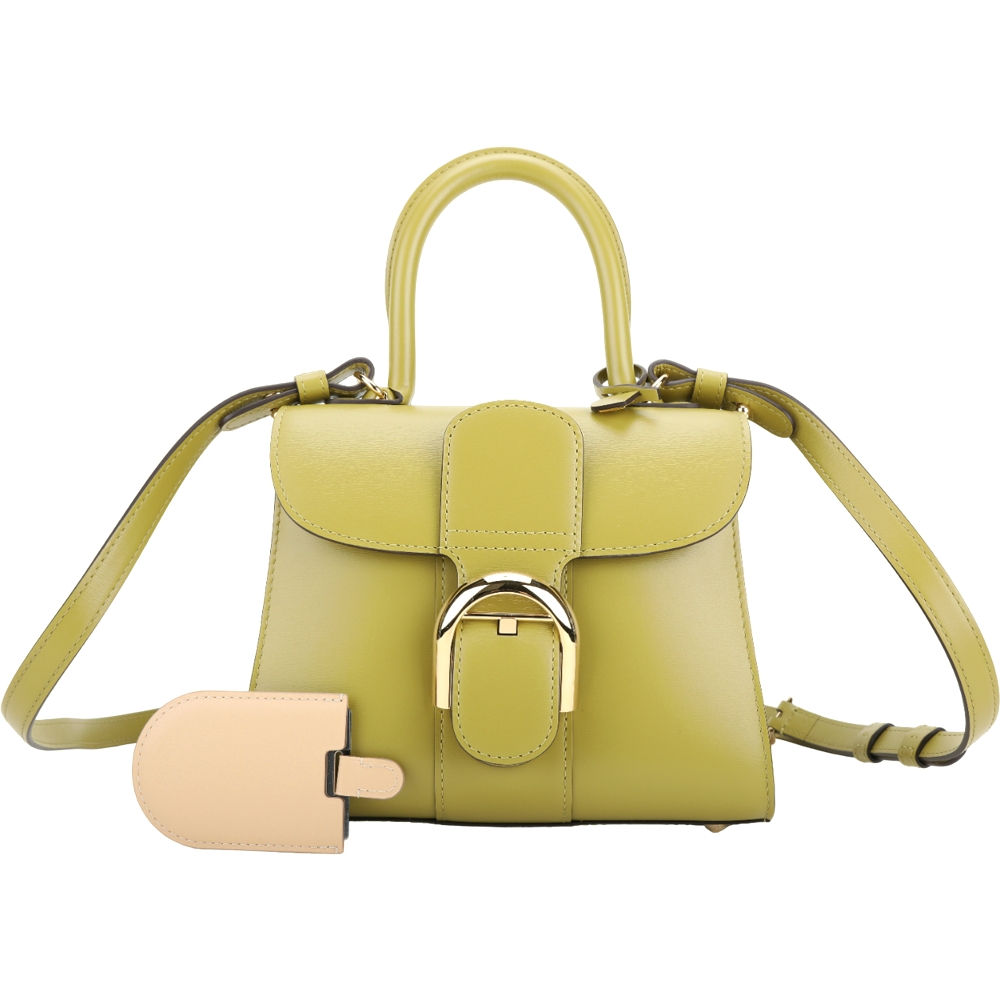 DELVAUX Brillant 迷你款馬蹄釦水波紋小牛皮手提/斜背包(奇異果綠) | 歐系精品包/配件| Yahoo購物中心