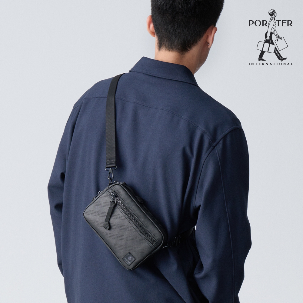 PORTER INTERNATIONAL - 彈性擴充ENDURE三用斜背包(M) - 黑