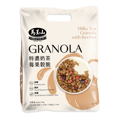 【馬玉山】穀脆系列-特濃奶茶莓果穀脆(25gx8入)