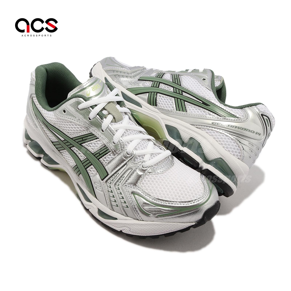 Asics 休閒鞋GEL-Kayano 14 男鞋白銀綠復古慢跑鞋亞瑟膠亞瑟士