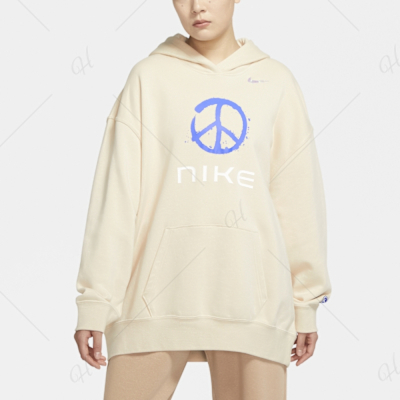 NIKE 上衣 女款 長袖上衣 帽T 運動 SPORTSWEAR 奶茶 FB1823-104