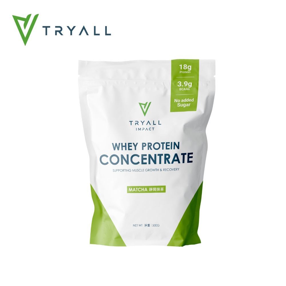 [台灣 Tryall] 濃縮乳清蛋白粉-靜岡抹茶 (500g/袋)