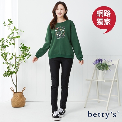 betty’s貝蒂思　彈性保暖窄管內刷毛長褲(黑色)